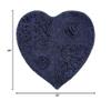 Stunning Hand Tufted Navy Blue Shower Rugs for Bathroom with Pretty Rose Designs On Bold Color Background | Non Slip Backing Quick Water Absorbent Soft Warm Cozy Underfoot Feel Guest Bathroom Rug view 2