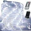 WYZworks 25ft Cool White LED Outside Rope Light - 8 Modes, Waterproof Permanent Outdoor Accent Lighting w/Remote, Flexible Clear Tube, ETL Certified, Exterior Christmas Patio Palm Tree Yard Ambient view 1