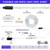 WYZworks 50ft Green LED Outside Rope Light - 8 Modes, Waterproof Permanent Outdoor Accent Lighting w/Remote, Flexible Clear Tube, ETL Certified, Exterior Christmas Patio Palm Tree Yard Ambient view 4