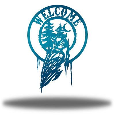 Riverside Designs Owl Welcome Sign | Metal Wall Art Steel Decor | Made in USA | Multiple Colors and Sizes (Teal, 36")