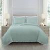 Chezmoi Collection Bonnie 3-Piece 100% Cotton Quilt Set Queen Size, Aqua - Double Frayed Ruffled Edge Lightweight Pre-Washed Soft-Finished Cotton Bedspread for All Season view 2