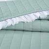 Chezmoi Collection Bonnie 3-Piece 100% Cotton Quilt Set Queen Size, Aqua - Double Frayed Ruffled Edge Lightweight Pre-Washed Soft-Finished Cotton Bedspread for All Season view 3