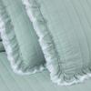 Chezmoi Collection Bonnie 3-Piece 100% Cotton Quilt Set Queen Size, Aqua - Double Frayed Ruffled Edge Lightweight Pre-Washed Soft-Finished Cotton Bedspread for All Season view 4