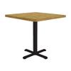 Correll 24" Round Pub Table, 29" High Dining Cocktail Table, Medium Oak High Pressure Laminate Top & Edge, Cast Iron Base, Made in The USA, Leveling Glides view 1
