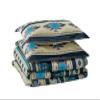 Chezmoi Collection 3-Piece Southwestern Geometric Tribal Multicolor Teal Beige Black Gray Comforter Set, Full Size view 2