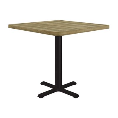 Correll 24" Round Pub Table, 29" High Dining Cocktail Table, Colonial Hickory High Pressure Laminate Top & Edge, Cast Iron Base, Made in The USA, Leveling Glides