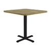 Correll 24" Round Pub Table, 29" High Dining Cocktail Table, Colonial Hickory High Pressure Laminate Top & Edge, Cast Iron Base, Made in The USA, Leveling Glides view 1