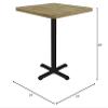 Correll 24" Round Pub Table, 29" High Dining Cocktail Table, Colonial Hickory High Pressure Laminate Top & Edge, Cast Iron Base, Made in The USA, Leveling Glides view 2