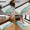 Marble Aqua Bathroom Runner Rug Bathmat Soft Bath Shower Bathtub Kitchen Door Mat, Washable Floor Doormat Area Carpet for Bedroom Laundry Room Hallway, Modern Silver White Gray Marbling Art 20"x63" view 4