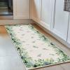Eucalyptus Bathroom Runner Rug Bathmat Soft Bath Shower Bathtub Kitchen Door Mat,Washable Floor Doormat Area Bedroom Laundry Room Hallway Carpet,Country Rustic Green Leaves Flower Watercolor 20"x63" view 2