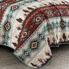 Chezmoi Collection Dune 3-Piece Southwestern Cowboys Aztec Quilt Set - Multicolor Teal Brown Beige Tan Red Printed Microfiber Bedspread Set, Full (90" x 95") view 4