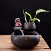 BONAD Ceramic Sculpture Indoor Fountain Desktop Fountain Ceramic Waterfall Tabletop Fountain Office Home Interior Decoration view 3