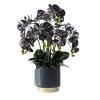 SUNESA Artificial Flowers Large Artificial Orchid Phalaenopsis,Artificial Plants in Iron Vase,Silk Fake Flowers for Party Office Garden Table Home Decor(Purple) Fake Flowers view 1