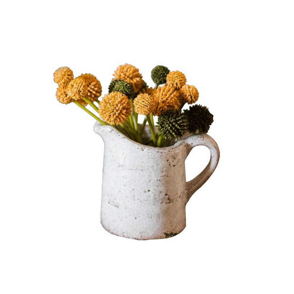SUNESA Artificial Flowers 7.87Inch Fake Dandelions Flower Ball,Mini Artificial Plant, Yellow Artificial Flowers for Decoration(with Vase) Fake Flowers