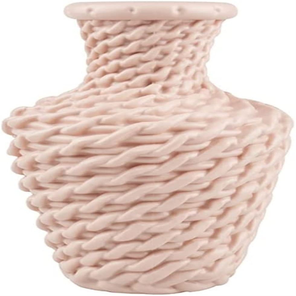 TATSEN Imitation Rattan Vase Table Flower Arrangement Container Living Room Nordic Style Vases for Home Decor Ornaments
