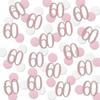 Rose Gold 60 Confetti, 60th Glitter Birthday Number Confetti, 200pcs Anniversary Party Table Decoration Supplies view 1