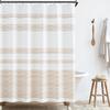 jinchan Taupe and White Shower Curtain for Bathroom Modern Farmhouse Striped Waterproof Fabric Shower Curtain Set with 12 Hooks Machine Washable 70x72 Inches view 1