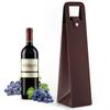 RYDDOY Brown Wine Gift Bag, Leather Wine Tote, Single Bottle Wine Carrier view 1