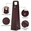 RYDDOY Brown Wine Gift Bag, Leather Wine Tote, Single Bottle Wine Carrier view 4