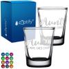 Aunt Like Mom 2oz Black Bottom Shot Glasses Set of 2 Etched Party Favors Cool Birthday Gifts for Auntie, Her, Sister, Women view 1