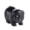 KERAXL 3.94In Hand-Carved Natural Black Obsidian Cute Fat Pig Zodiac Pig Sculpture Crafts Collection Desktop Ornament Home Sand Table Children's Room Decor Accessories Study Paperweight view 1