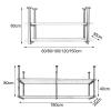 SXBHDM Kitchen Ceiling Hanging Shelves, Rustic 2 Layer Ceiling Mount Storage Rack with Solid Wood Boards, Shelving Unit for Kitchen Bar Bar Indoor Balcony (Size : 100x30x80cm) view 2