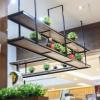 SXBHDM Ceiling-Mount Shelf Kitchen Bar Floating Shelves Storage Shelving Wood Wall Shelf Kitchen Spice Rack, Hanging Under Counter Shelf for Kitchen, Wood and Metal (Size : 120x30x80cm) view 3