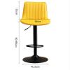 Bar Stools Set of 2 Modern PU Leather Counter Height Barstool with Back Adjustable Swivel Upholstered Bar Chairs for Kitchen, Black Metal Base, for Bar Bistro Dining Room Kitchen-Black view 3