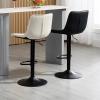 Bar Stools Set of 2 Modern PU Leather Counter Height Barstool with Back Adjustable Swivel Upholstered Bar Chairs for Kitchen, Black Metal Base, for Bar Bistro Dining Room Kitchen-Black view 4