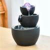 HIHELO Desktop Fountain Indoor Water Fountain Table Fountain Ceramic Waterfall Fountain Water Feature Meditation Table Fountain for Home Office Decoration Water Fountain Outdoor view 3