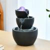 HIHELO Desktop Fountain Indoor Water Fountain Table Fountain Ceramic Waterfall Fountain Water Feature Meditation Table Fountain for Home Office Decoration Water Fountain Outdoor view 4
