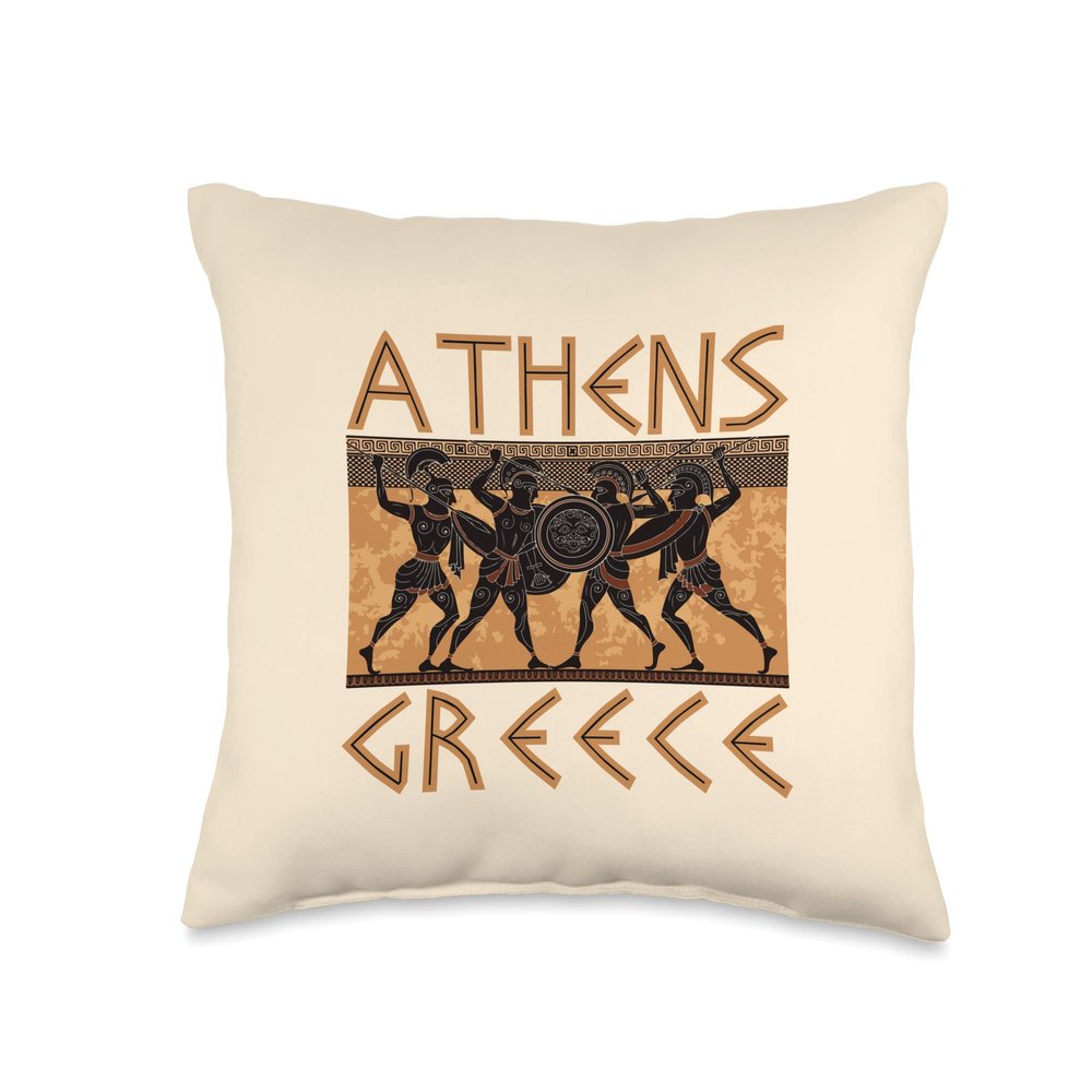 Ancient Greece Warrior Greek Mythology Athens Souvenir Throw Pillow