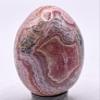 43mm 375ct Argentina Rose Pink Red Rhodochrosite Egg Polished Layered Natural Gemstone Crystal Mineral Collectible Specimen + Stand view 1