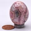 43mm 375ct Argentina Rose Pink Red Rhodochrosite Egg Polished Layered Natural Gemstone Crystal Mineral Collectible Specimen + Stand view 2