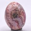 43mm 375ct Argentina Rose Pink Red Rhodochrosite Egg Polished Layered Natural Gemstone Crystal Mineral Collectible Specimen + Stand view 3