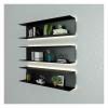 Floating Shelf Built-in LED Light, Wall Mounted Display Shelves Creative Metal Display Rack For Entrance, Living Room, Bedroom, Kitchen And Bathroom Contains Only 1 Piece ( Color : Black , Size : 120x view 1
