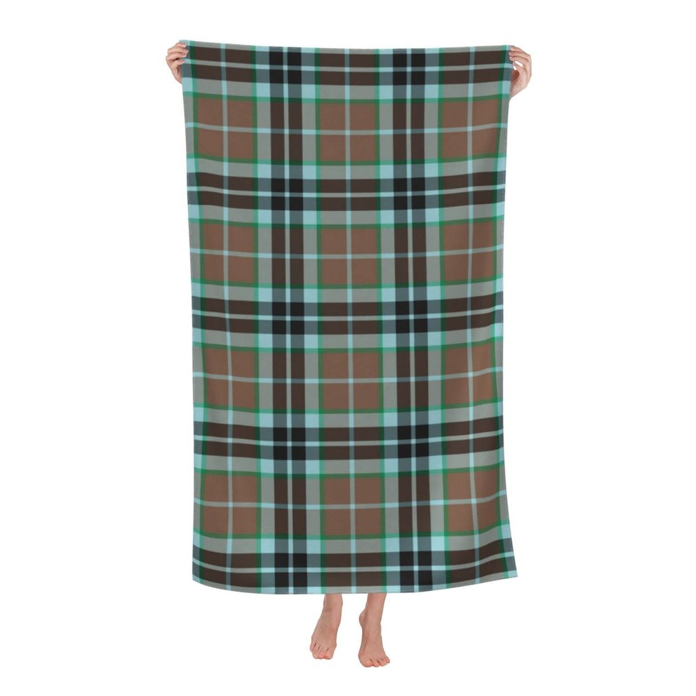 LMNSWDA Clan Thompson Brown and Blue Hunting Tartan Beach Towels Oversized Soft High Absorbent Quick Dry Bath Towels Pool Towels Travel Beach Towels for Kids Adults