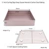 11 Inch Square Shape Non-stick Carbon Steel Baking Pan with Cooling Frame Net Aluminium Cookie Biscuit Plate Bakey Sheet DIY Kitchen Gadgets (1 set 11 inch Deep Carbon Steel Pan with Rack) view 2