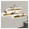 Floating Shelves Wall Mounted Built-in LED Light, Metal Wall Mounted Light-Emitting Shelves Creative Display Shelf For Entrance Bar Countertop Living Room Bathroom Contains Only 1 Piece ( Color : Gold view 1