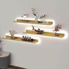 Floating Shelves Wall Mounted Built-in LED Light, Metal Wall Mounted Light-Emitting Shelves Creative Display Shelf For Entrance Bar Countertop Living Room Bathroom Contains Only 1 Piece ( Color : Gold view 4
