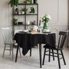 CASANEMA Faux Velvet Look Table Cloth Anti-Shrink Dcor Fabric Table Cover for Kitchen, Dinning Tabletop Black Single Piece Outdoor & Indoor Use (116"X116") Made in Turkey view 1