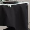 CASANEMA Faux Velvet Look Table Cloth Anti-Shrink Dcor Fabric Table Cover for Kitchen, Dinning Tabletop Black Single Piece Outdoor & Indoor Use (116"X116") Made in Turkey view 2