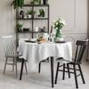 CASANEMA Faux Velvet Look Table Cloth Anti-Shrink Dcor Fabric Table Cover for Kitchen, Dinning Tabletop Pure White Single Piece Outdoor & Indoor Use (116"X116") Made in Turkey view 1