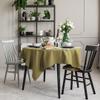 CASANEMA Faux Velvet Look Table Cloth Anti-Shrink Dcor Fabric Table Cover for Kitchen, Dinning Tabletop Olive Green Single Piece Outdoor & Indoor Use (110"X126") Made in Turkey view 1