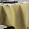 CASANEMA Faux Velvet Look Table Cloth Anti-Shrink Dcor Fabric Table Cover for Kitchen, Dinning Tabletop Olive Green Single Piece Outdoor & Indoor Use (110"X126") Made in Turkey view 2