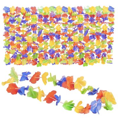 20 Bulk Pack. Rainbow Flower Hawaiian Leis - LGBTQ Gay & Lesbian Pride Parade and Party Supplies
