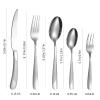 A  HOUSEWARE Modern Silverware Hammered 20 Piece Stainless Steel Flatware Set for 4 include Forks Spoons Kinves Kitchen Eating Utensils Mirror Polished Durable Festival Parties and Everyday Use view 4
