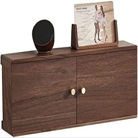 TRUKD HUALU Router Storage Box,Floating Shelf Wall Mounted WiFi Router Storage Box TV Cabinet Set Top Box Rack Decorative Storage Rack for Bedroom, Living Room Brackets