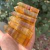HXSCOO Natural Crystals Quartz Yellow Fluorite Point Tower Energy Reiki Healing Stone Room Home Office Decoration (Size : 1pcs) view 3