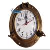 12 Inch Antique Solid Brass Nautical Navigation Marine Brass Porthole Clock Brass Wall Mounted Clock Best for Gift Home Office College Marriage Anniversary VGT view 1